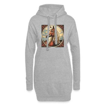 Haflinger Pferd - Hoodie-Kleid - Grau meliert - Vorne