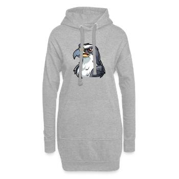 Aigle fier avec un regard fort - Sweat-shirt à capuche long Femme - gris chiné - Devant