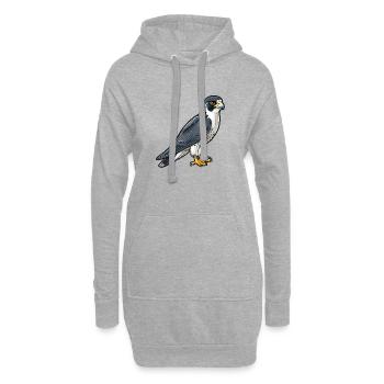 Stolzer Wanderfalke In Pose - Hoodie-Kleid - Grau meliert - Vorne