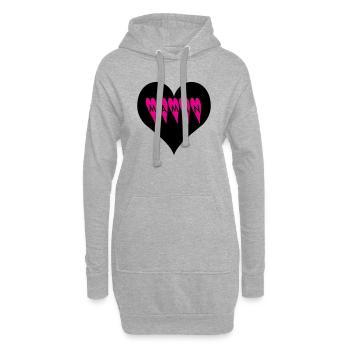 Maman coeur - Sweat-shirt à capuche long Femme - gris chiné - Devant