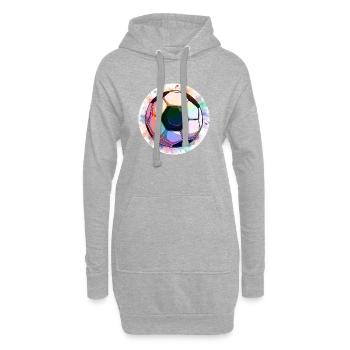 Fußball Ball Aquarell - Hoodie-Kleid - Grau meliert - Vorne