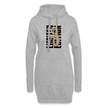 Vintage 1970 - Hoodie-Kleid - Grau meliert - Vorne