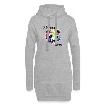 Panda / Tier / Zoo / Bambus / Wild / Kindlich - Hoodie-Kleid - Grau meliert - Vorne
