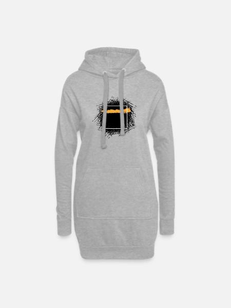 Abstract Kaaba - Hoodie-Kleid - Grau meliert