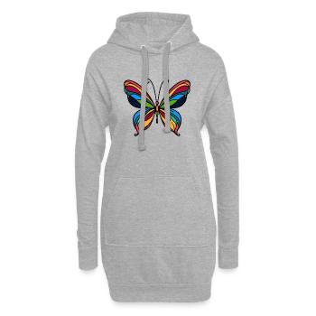 Papillon - Sweat-shirt à capuche long Femme - gris chiné - Devant