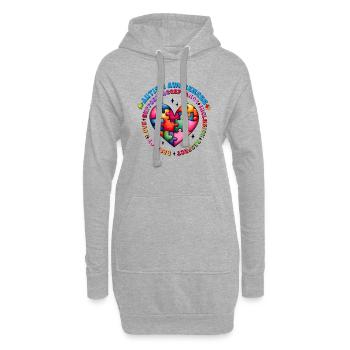 Autisme Super-héros Soignant Puzzle Enfants Anormaux - Sweat-shirt à capuche long Femme - gris chiné - Devant