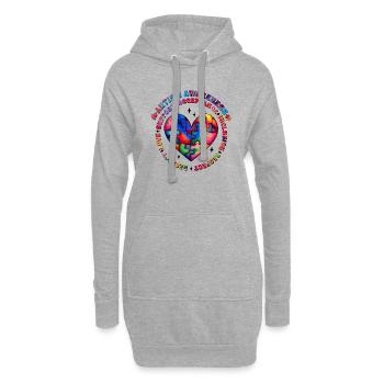 Autisme Super-héros Soignant Puzzle Enfants Anormaux - Sweat-shirt à capuche long Femme - gris chiné - Devant