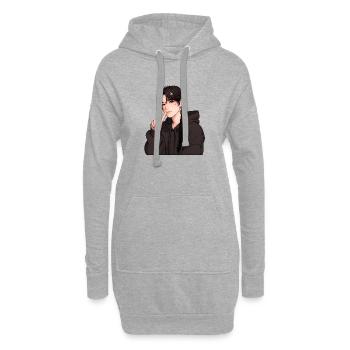 Junge - Frieden, Junge Friedenszeichen - Hoodie-Kleid - Grau meliert - Vorne