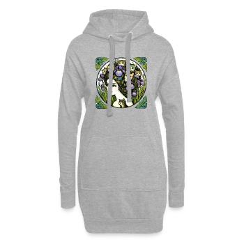 Dame aux chats - Sweat-shirt à capuche long Femme - gris chiné - Devant