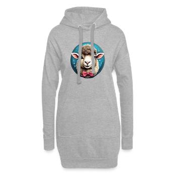 Bande dessinée de mouton drôle - Sweat-shirt à capuche long Femme - gris chiné - Devant