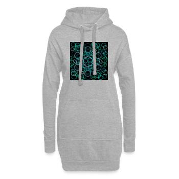Abstraktes Kreisdesign auf schwarzem Hintergrund - Hoodie-Kleid - Grau meliert - Vorne