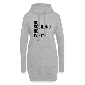 No Scotland no Party - Schottland - Hoodie-Kleid - Grau meliert - Vorne