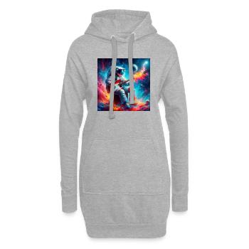 Astronaute en concert - Sweat-shirt à capuche long Femme - gris chiné - Devant