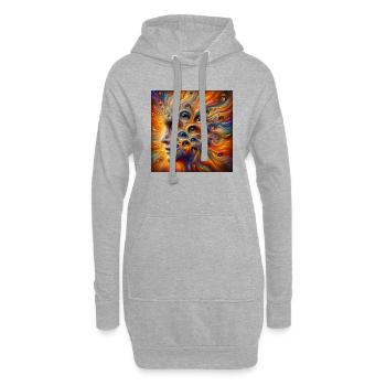Visage vu des yeux 2 - Sweat-shirt à capuche long Femme - gris chiné - Devant