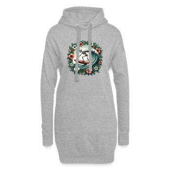 Squelette de surf - Sweat-shirt à capuche long Femme - gris chiné - Devant
