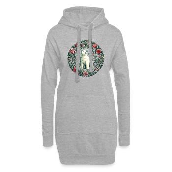 Ours blanc - Sweat-shirt à capuche long Femme - gris chiné - Devant