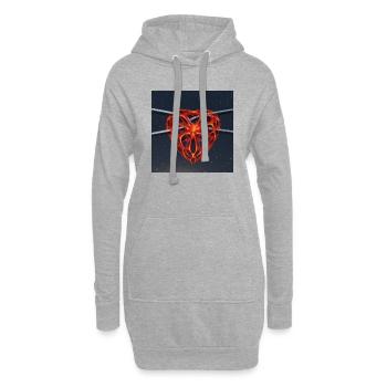 COEUR BRISE - Sweat-shirt à capuche long Femme - gris chiné - Devant