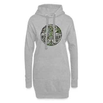 Cercles celtiques, coins, échantillons, symboles gothiques - Sweat-shirt à capuche long Femme - gris chiné - Devant