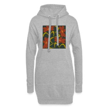 F66 - Sweat-shirt à capuche long Femme - gris chiné - Devant