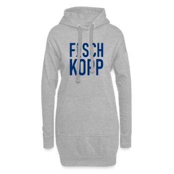 Fischkopp Fisch Fischkopf Küste Angler Fischer - Hoodie-Kleid - Grau meliert - Vorne