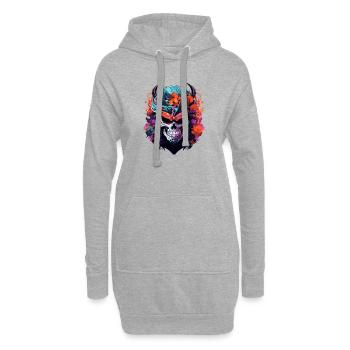 Japanischer abstrakter Druck Japanisches Kunstdesign - Hoodie-Kleid - Grau meliert - Vorne