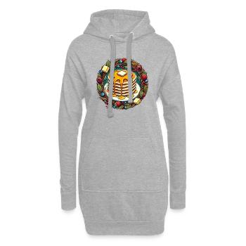 Pfannkuchen - Hoodie-Kleid - Grau meliert - Vorne