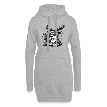 DJ Renne - Sweat-shirt à capuche long Femme - gris chiné - Devant