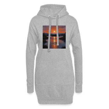Landschaft Sonnenuntergang - Hoodie-Kleid - Grau meliert - Vorne