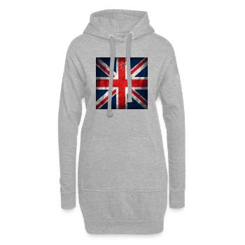 United Kingdom British Flag UK Souvenir - Sweat-shirt à capuche long Femme - gris chiné - Devant