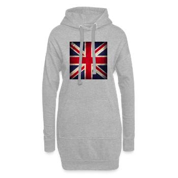 United Kingdom British Flag UK Souvenir - Sweat-shirt à capuche long Femme - gris chiné - Devant