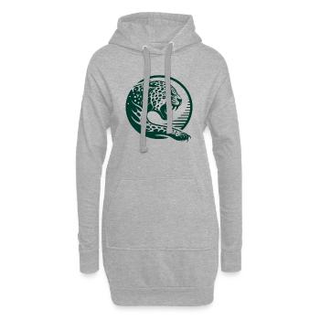 animal, bête, faune, espèce animale, art, forêt, flore - Sweat-shirt à capuche long Femme - gris chiné - Devant