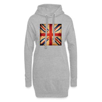 United Kingdom British Flag UK Souvenir - Sweat-shirt à capuche long Femme - gris chiné - Devant