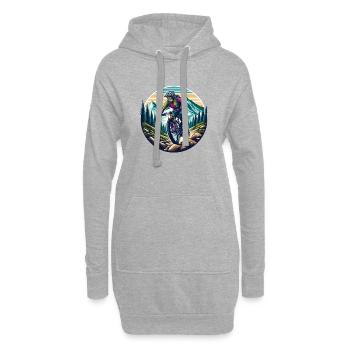 Mountainbiker - Hoodie-Kleid - Grau meliert - Vorne