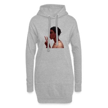 Black Boy - Frieden und Harmonie - Hoodie-Kleid - Grau meliert - Vorne