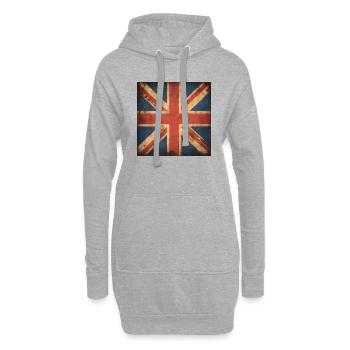 United Kingdom British Flag UK Souvenir - Sweat-shirt à capuche long Femme - gris chiné - Devant