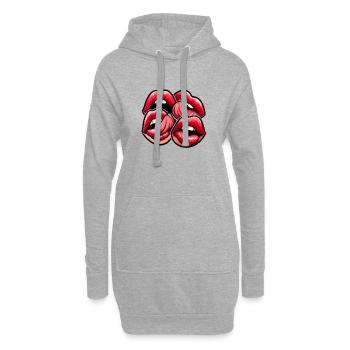 Charmanter Kuss - Sinnliche Lippen - Hoodie-Kleid - Grau meliert - Vorne