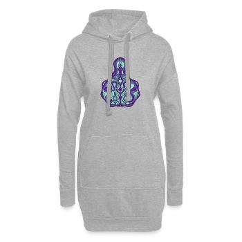 Art Nouveau inspired symmetrical abstract pattern - Hoodie Dress - heather grey - Front