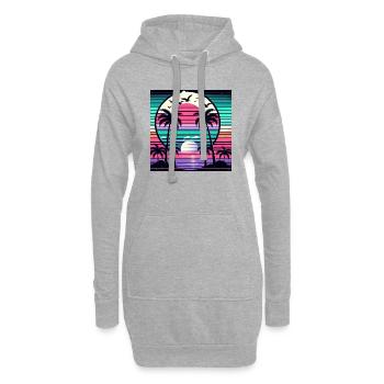 Tropical Sunset - Hoodie-Kleid - Grau meliert - Vorne