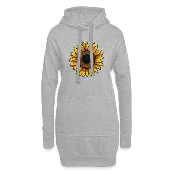 Sonnenblume - Hoodie-Kleid - Grau meliert - Vorne