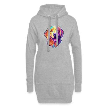 Golden Retriever - Hoodie-Kleid - Grau meliert - Vorne