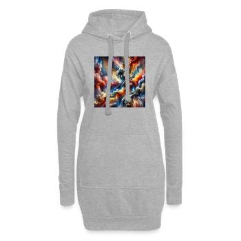 Symphonie épique - Peinture abstraite - Sweat-shirt à capuche long Femme - gris chiné - Devant