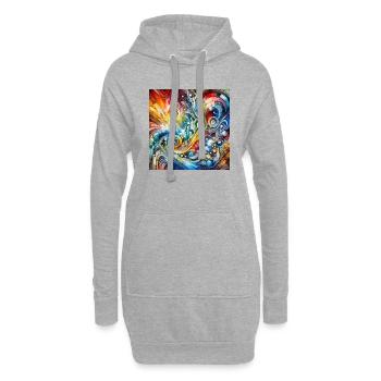Spectre dynamique - Peinture abstraite - Sweat-shirt à capuche long Femme - gris chiné - Devant