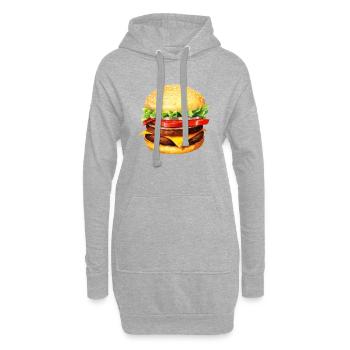 Aquarelle, hamburgers, restauration rapide - Sweat-shirt à capuche long Femme - gris chiné - Devant