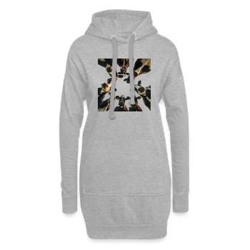 Kühe auf der Weide ist artgerechte Haltung - Hoodie-Kleid - Grau meliert - Vorne