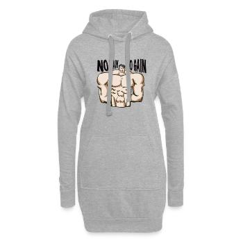 No pain no gain - Sweat-shirt à capuche long Femme - gris chiné - Devant