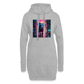 Neon Elefant - Hoodie-Kleid - Grau meliert - Vorne