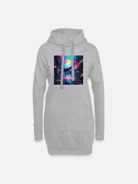 Neon Manta - Hoodie-Kleid - Grau meliert