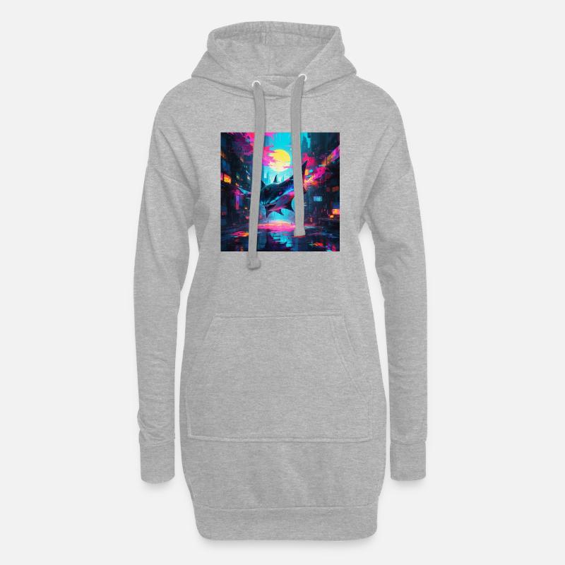 Neon Manta - Hoodie-Kleid - Grau meliert