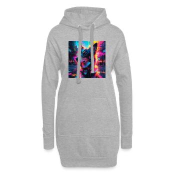 Neon Hund - Hoodie-Kleid - Grau meliert - Vorne