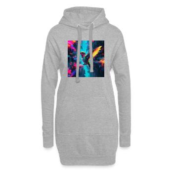 Neon Kolibri - Hoodie-Kleid - Grau meliert - Vorne